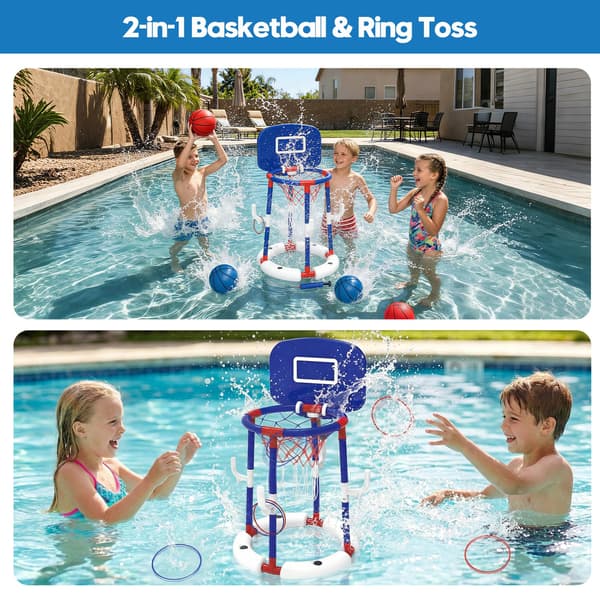 Love&Mini Flytande Basketkorg för Pool - 2-i-1 Poolbasketspelset