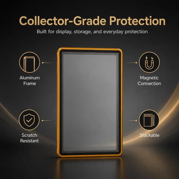SUGGLESAFE PSA Slab Case, Magnetiskt 9-punktslås Display Protector, Guld Gold