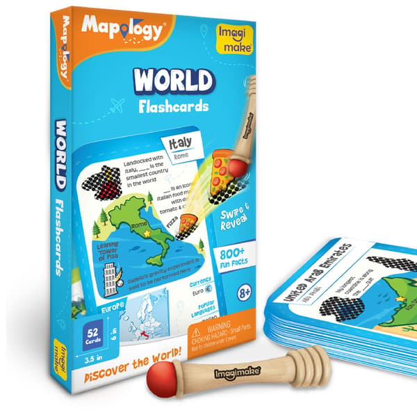 Imagimake Mapology World Flash Cards til børn 8+ år World Flashcards