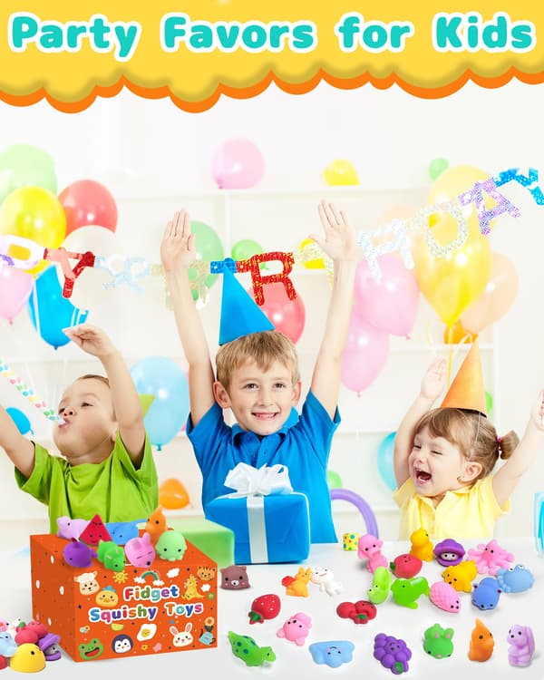 80-pack Kawaii Squishy Leksaker, Fidget Partyfavörer för barn 3-5, 4-8, 8-12 80 Pcs