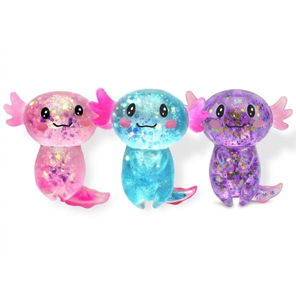 9 cm Blå Glitter Stående Axolotl Squishy Langsomt Stigende Blue