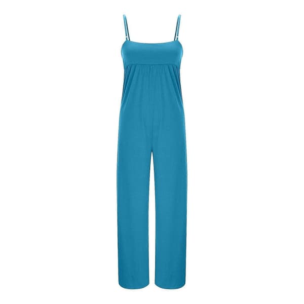 Jumpsuit med vide ben og tynne stropper for kvinner, mørkegrå M Dark Grey M