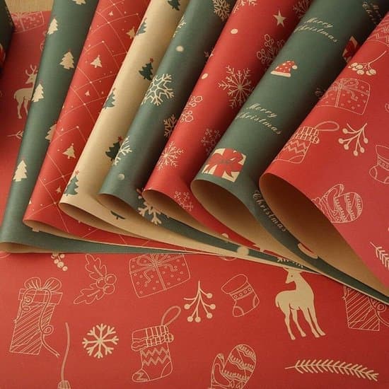 Presentpapper, Julklappspappersset 7-delat, 50x74 cm, Återanvändbart Presentpapper med Renar, Snöflingor & Julgransdesign