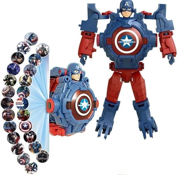 Spider-Man Transformer Barnklocka Elektronisk Klocka, 24 Projektionsmönster, Wasp Robot Wasp Robot