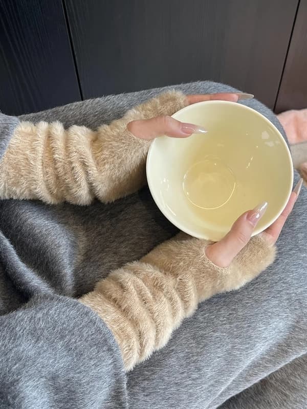 Dame armvarmere Vinter søde fingerløse vanter, brun brown