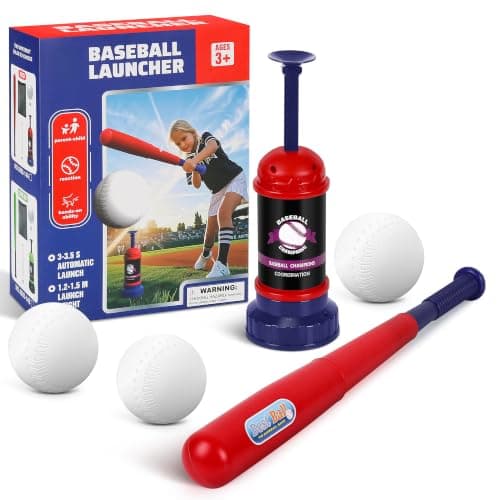 Pop Up Baseball Trainer, Basebollkastare med slagtee och träningsboll