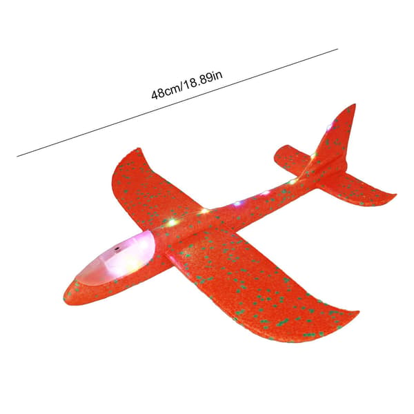 Skumfly - 48 cm lysende håndkast svævefly til udendørs leg Orange