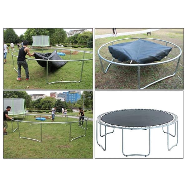 Trampolinmåtte, udskiftningsmåtte til 6ft/8ft/10ft/12ft/13ft/14ft/15ft/16ft rund trampolin Black 8FT48buckles