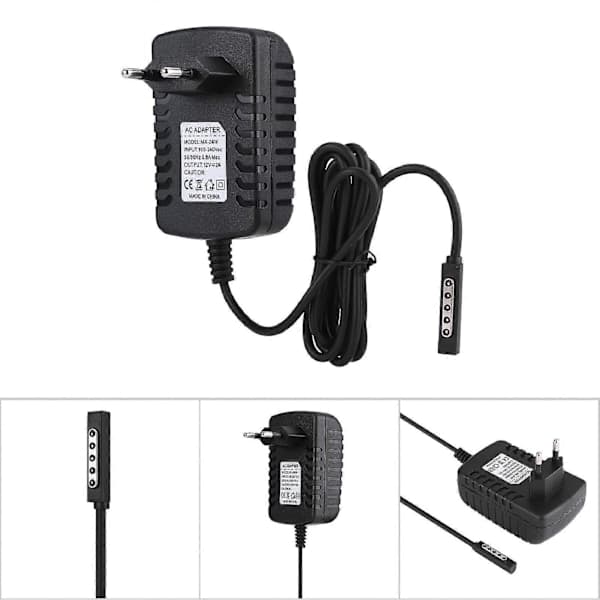 12V 2A Strømadapter Nettbrett-lader for Microsoft Surface RT/ RT2 med EU-plugg 100-240V