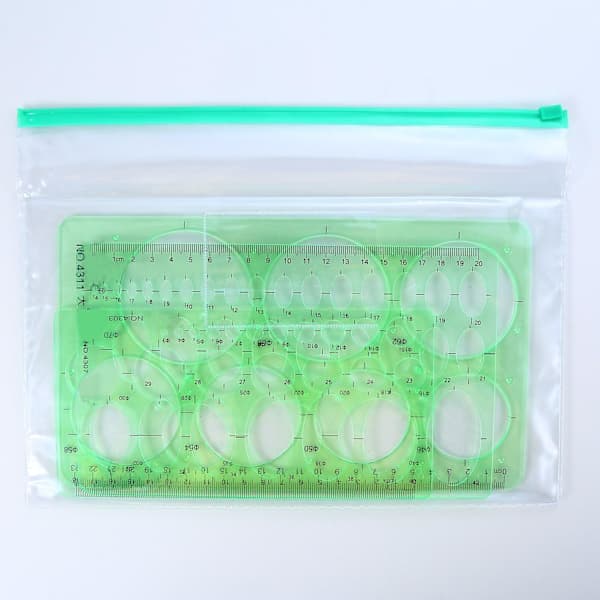 3 stk. runde stencils lineal plast runde og ovale stencils