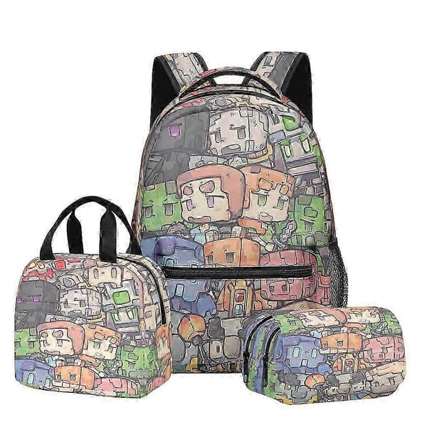Minecraft 3D Ryggsekk Matboks Pennal Sett for Barn Studenter Skoleutstyr Flere Stiler 13 Backpack