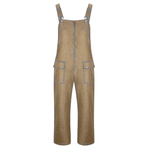 Afslappede Retro Overalls til Mænd - Løstsiddende Store Cargo Bukser Yellow 3XL