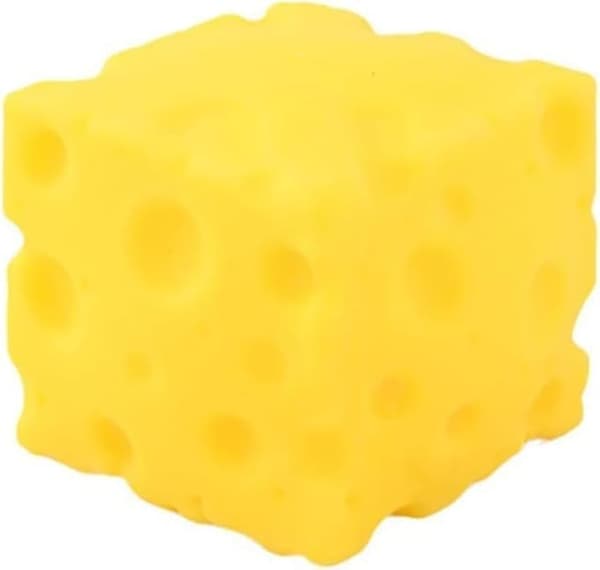 Gul ost klemmeleke, myk nyhet, tema osteterninger squishy 2.75 (medium) Medium