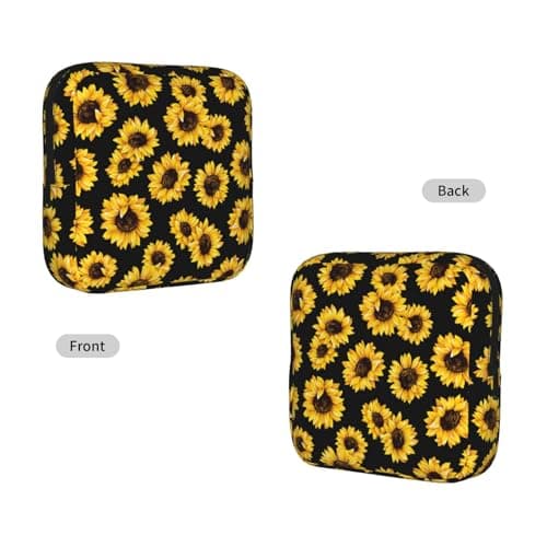 Smuk solsikke efterårsblomst periode taske til kvinder, bærbar hygiejnebind periode pose til pung, små makeuptasker Sunflower