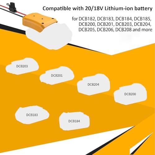 Kzreect 20V til 12V Step-Down Konverter Kompatibel med Dewalt 20V Batteri General 1 Pack