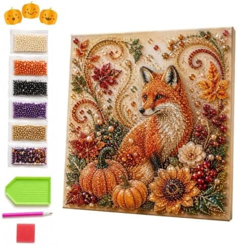 Pärlmålningssats för hösten med ram, DIY höstinredning (#A) #A