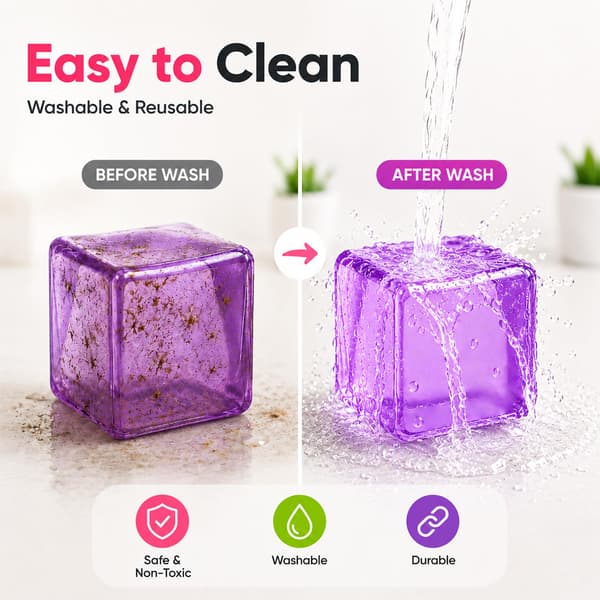 1PC Ice Cube Squishy Fidget Toys, Långsamt stigande klämbar sensorisk leksak Stresspresent Bule