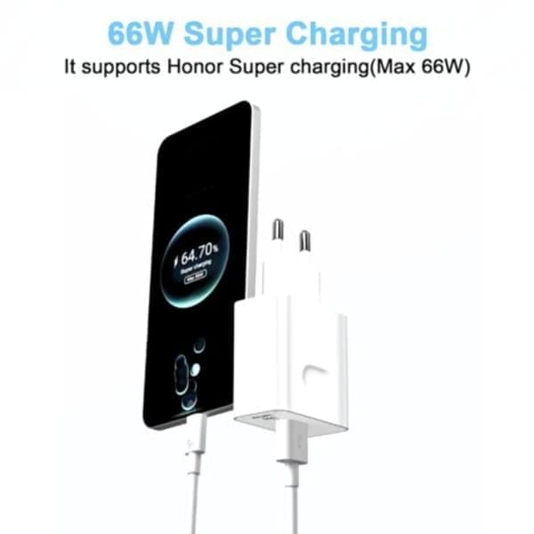66W Supercharge hurtiglader for Honor 200 Lite 90 Lite Magic6 66W Supercharge lader med 6A USB C-kabel 1m for Honor Magic6 6Pro Magic7 H