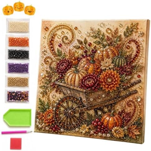 Høstperlemalesett med ramme, DIY høstinteriør (#D) #D