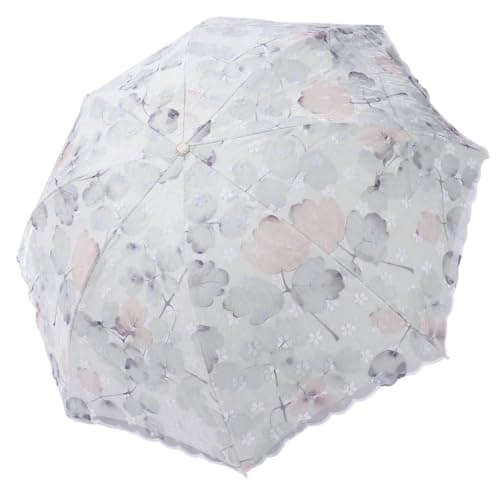 Blonde Blomster 3-Fold Paraply UPF 50+ UV-Beskyttelse Rejseparasol til Regn og Sol Manual-07Gray
