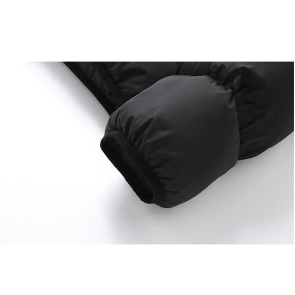 Pufferjakke til mænd med trykknapper, sort, størrelse XL black XL