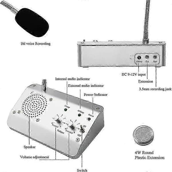 Vindushøyttalersystem, Toveis Vindusmikrofon-intercom, For Bedrift, Kontor, Skole, EU-plugg