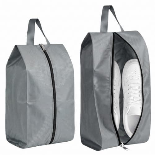 2-pack andningsbara skopåsar i nylonmesh för resor, 2 storlekar, grå Gray