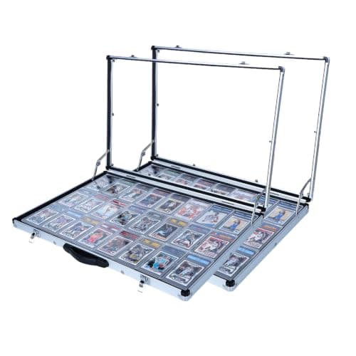 Kortsamling messeudstilling aluminium samlekort opbevaringsboks, sølv Small-Silver-2p