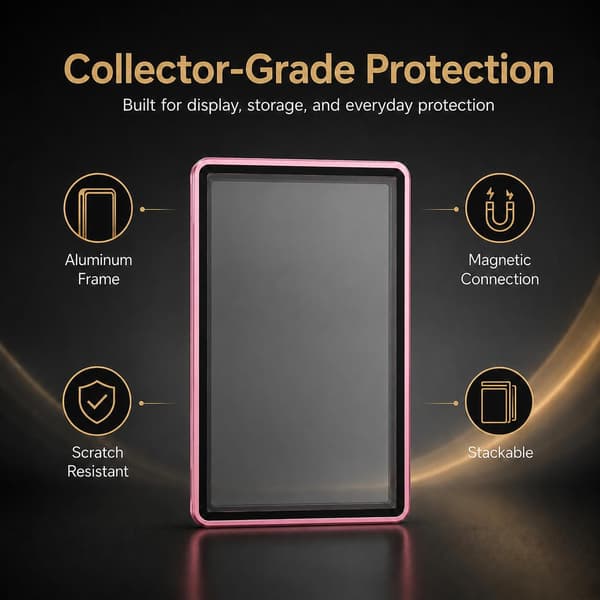PSA Slab Case, Magnetiskt 9-punktslås Display Protector, Magenta Magenta