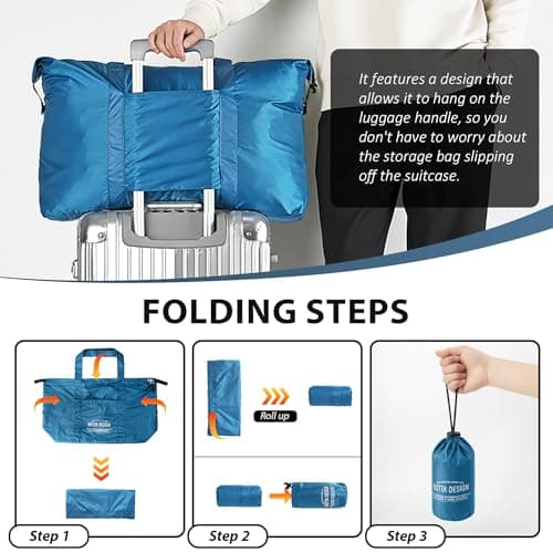 Veki Liten Duffelväska för Resor, Lätta Handbagage, Marinblå, M Navy Blue M