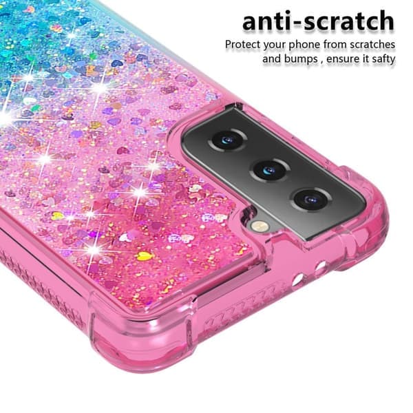 Samsung Galaxy S21 - Støtsikkert kvikksanddeksel - Rosa/blå Blå Blå