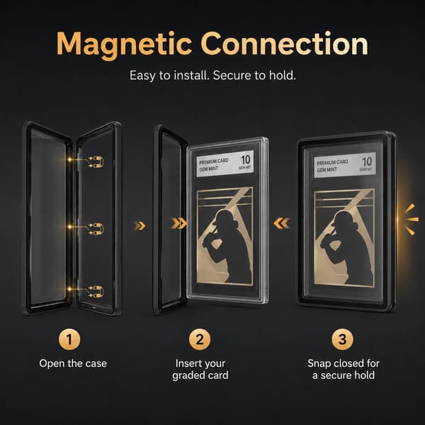 PSA Slab Case, Magnetiskt 9-punktslås Display Protector, Svart Black