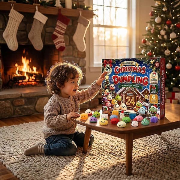 2026 Squishies Julekalender 24 Dage Nedtælling til Jul med Overraskende Squishy Legetøj til Børnegaver, B B