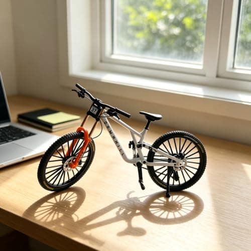 Fingermountain MTB Cykelmodell för vuxna 1:8 Skala, Vit White