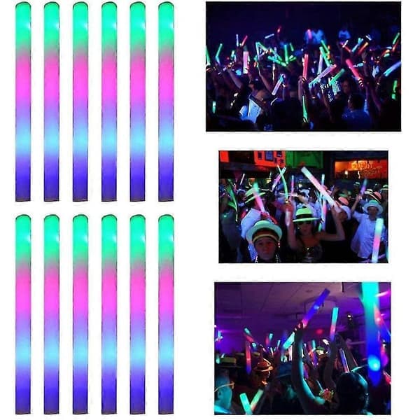 LED-lys, 22 stk. skumlysende LED-skumstave til fester, bryllupper, raves, koncerter, jul