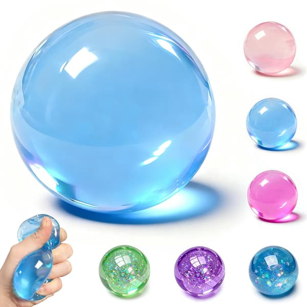 Kokosolja Squishy, Långsamt Stigande Klar Blå Stressboll, Fidget Sensorisk Leksak Clear Blue