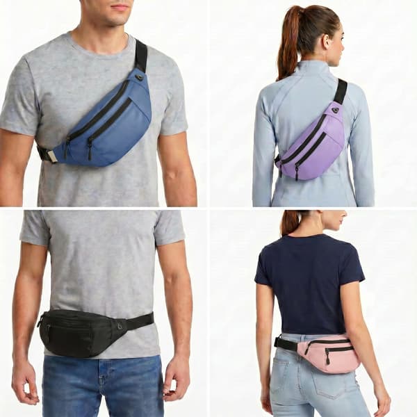 10-pack lavendelfärgade midjeväskor i bulk för män och kvinnor, crossbody-midjeväskor Lavender