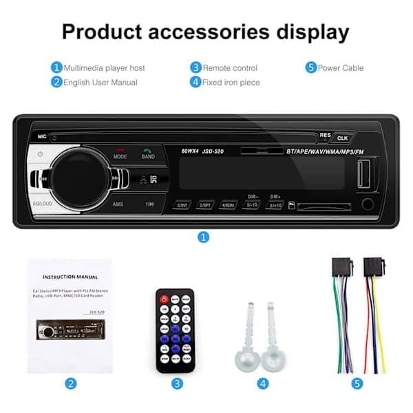 1 DIN Bluetooth bilstereo handsfree Hot C1