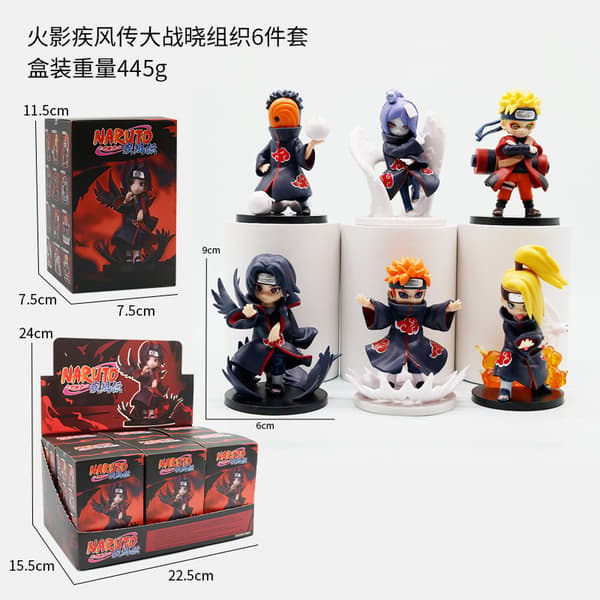 Naruto Shippuden Akatsuki Battle Blind Box Figur Anime Samlarobjekt Skrivbord
