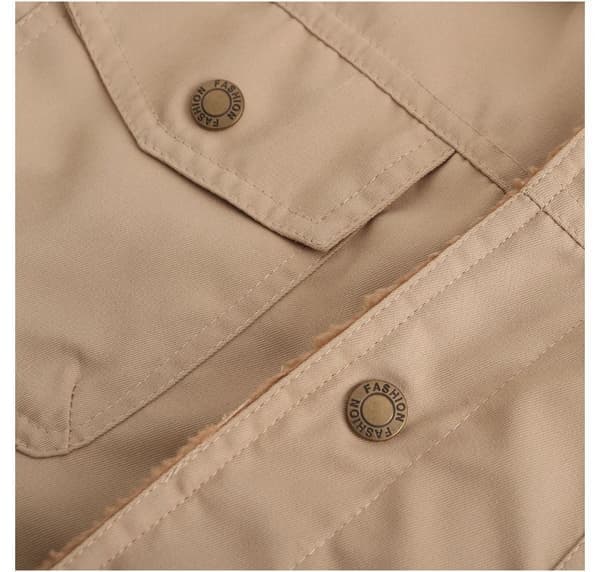 Vinterjacka för män, varm med fleecefoder, ljus khaki, storlek 3XL Light Khaki 3XL