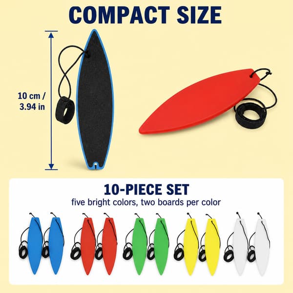 10 st Finger Surfboard, Mini Surfboard för Bilåkande Tonåringar Vuxna
