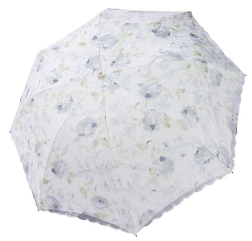 Blonde Blomster 3-Fold Paraply UPF 50+ UV-Beskyttelse Rejseparasol til Regn og Sol Manual-03Gray