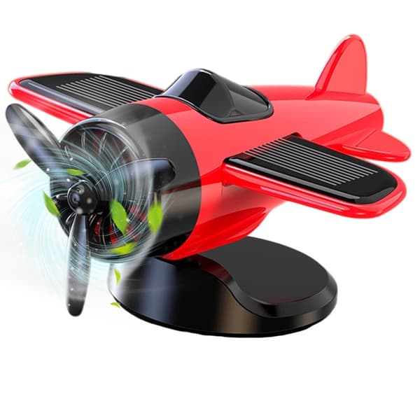 Soldriven flygplansprydnad - Roterande bilinredning Red