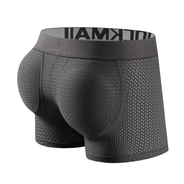 Boxershorts för män i mesh med höftkuddar, grå, storlek 2XL Grey 2XL