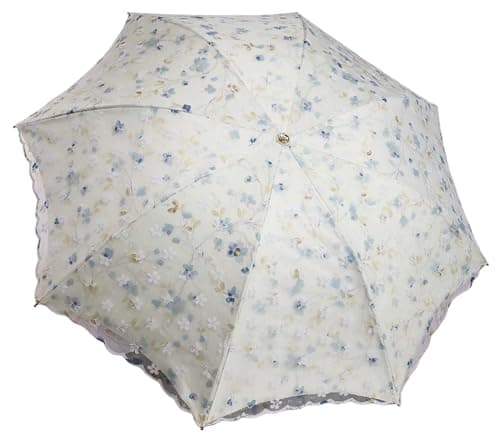 Blonde Blomster 3-Fold Paraply UPF 50+ UV-Beskyttelse Rejseparasol til Regn og Sol Auto-01Blue