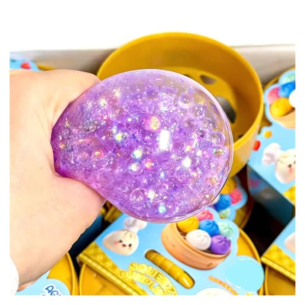 Glitter Dumpling Sensorisk Klämleksak för Stresslindring | Med låda, Squishy Dumplings (S4) S4