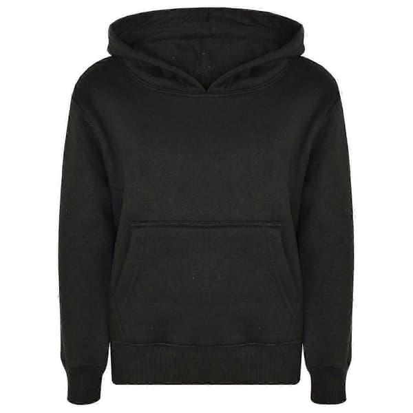 Unisex ensfarget hettegenser-joggedress Black 5-6 Years