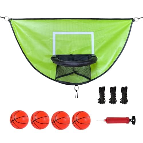 Trampolin basketkorg, med pump och 4 minibollar Green