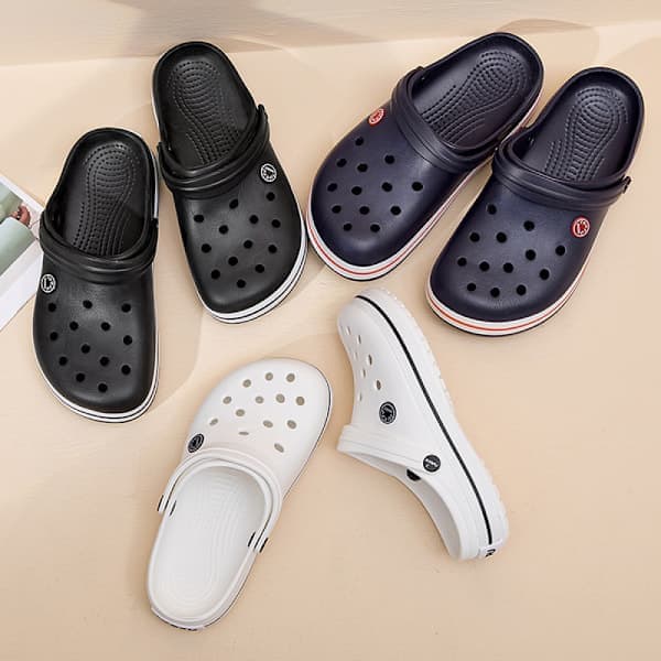 Unisex klassiska marmorerade batikträskor - vit (40 - 41)