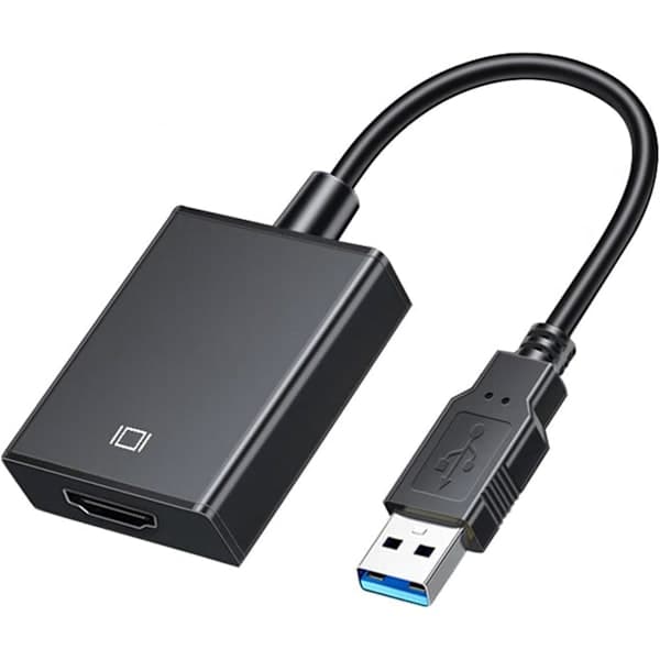 USB til HDMI-adapter, USB til HDMI-adapter, USB 3.0/2.0 til HDMI lyd-videoadapter, 1080P HD-videografikkabelkonverter til pc, bærbar computer, HDTV